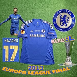 Adidas Chelsea FC Eden Hazard #17 2013 Europa League Final Jersey Mens Large